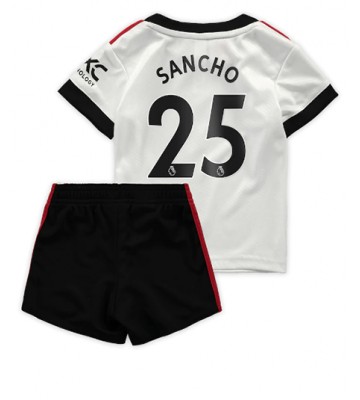 Manchester United Jadon Sancho #25 Bortedraktsett Barn 2022-23 Kortermet (+ Korte bukser)
